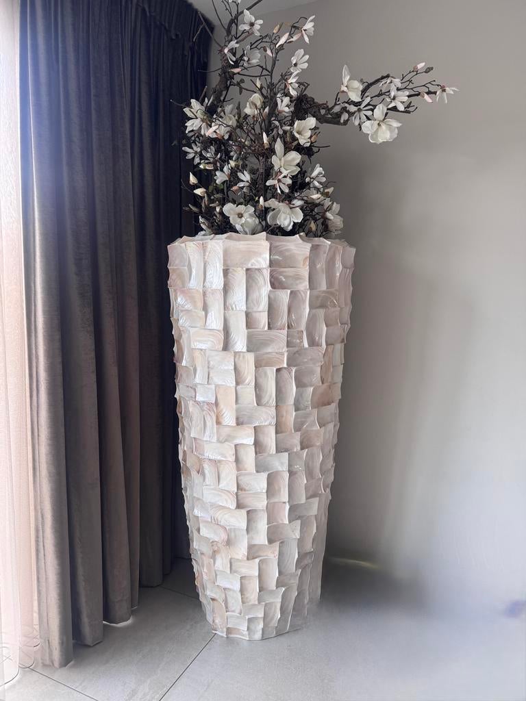 Schelpenvaas xxl, Overige materialen, Overige kleuren, Ophalen of Verzenden, Zo goed als nieuw