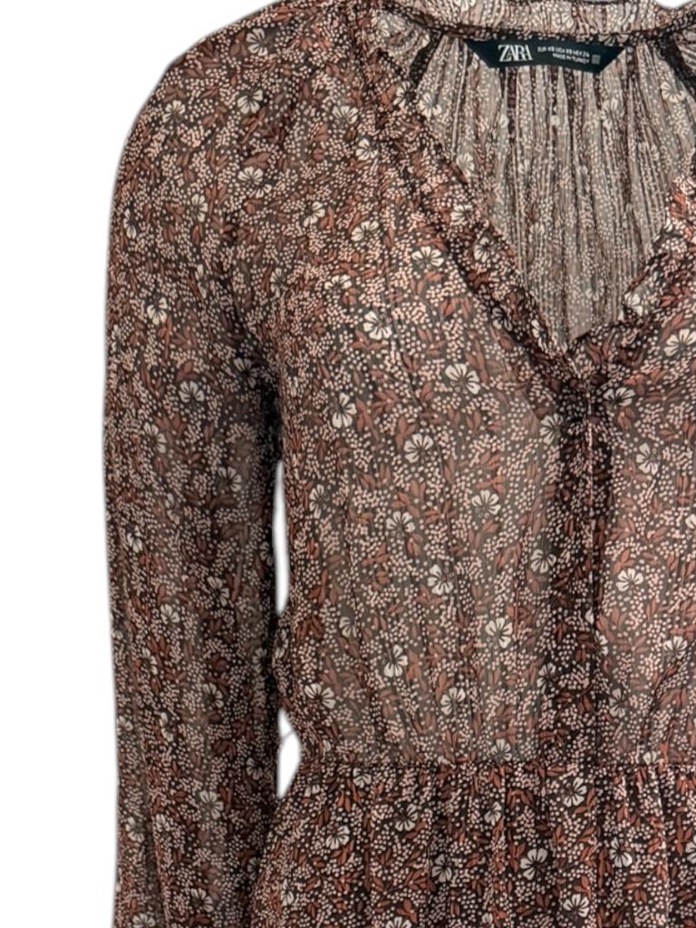 Zara jurk XS, Bruin, Ophalen of Verzenden, Zo goed als nieuw, Maat 34 (XS) of kleiner