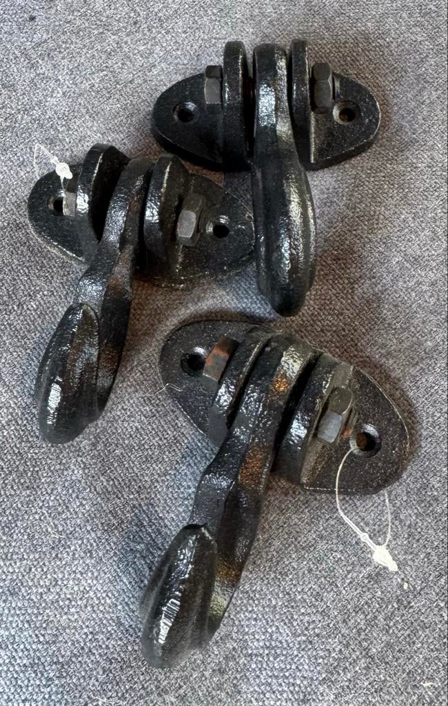 Set van 3 Brocante Zwarte Haken voor Landelijke Inrichting, Ophalen of Verzenden