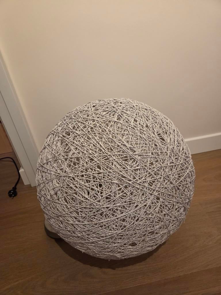 Hanglamp Bol Grijs/Wit Touw, Minder dan 50 cm, Rond, Minder dan 50 cm, Ophalen of Verzenden