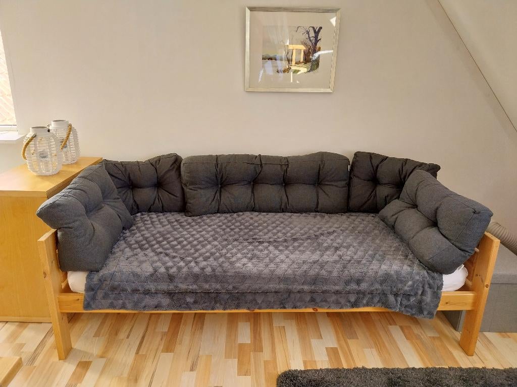 rugsteun / capiton kussens voor op bed, Ophalen, Zo goed als nieuw, Grijs, Rechthoekig