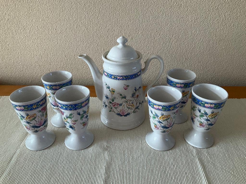 koffie servies - jaren '80 - uit Frankrijk, Ophalen of Verzenden, Zo goed als nieuw, Overige stijlen, Aardewerk