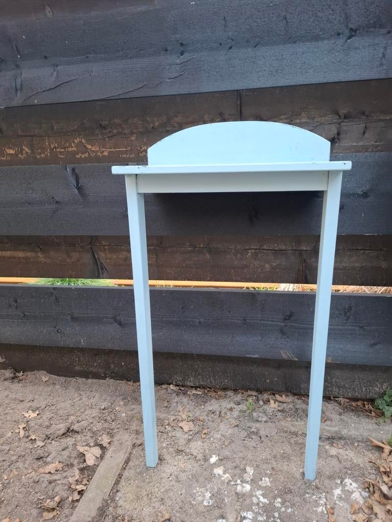 'Leun' tafeltje 2 poten, Ophalen, Minder dan 55 cm, Zo goed als nieuw, Rechthoekig