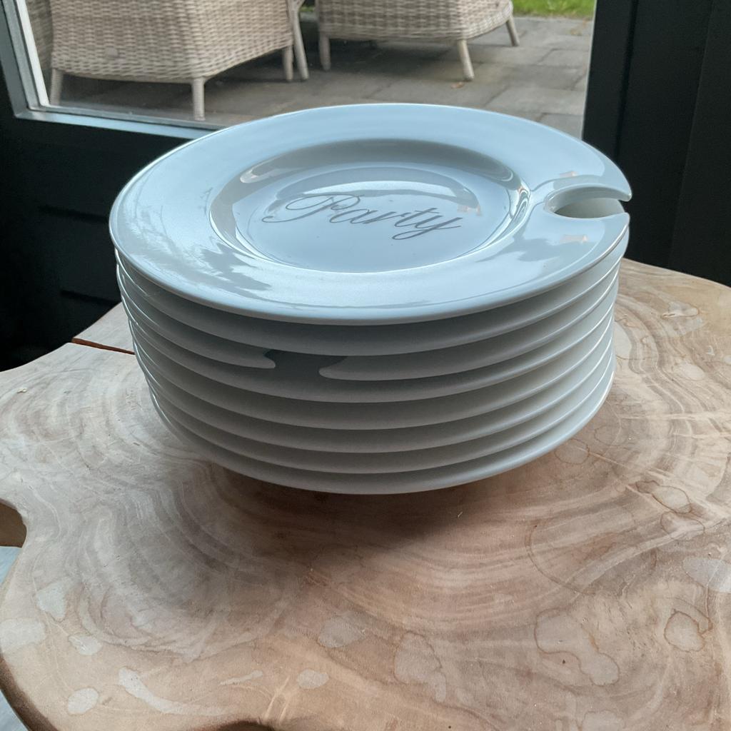 Rivièra Maison gebak/snackbordjes 'Party'Party'' - 8 stuks, Ophalen, Zo goed als nieuw, Bord(en), Effen