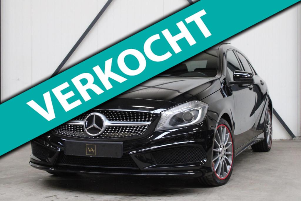 Mercedes-Benz A-klasse 200 AMG Sport l Panoramadak l Xenon l, Voorwielaandrijving, Gebruikt, Elektrische ramen, Zwart