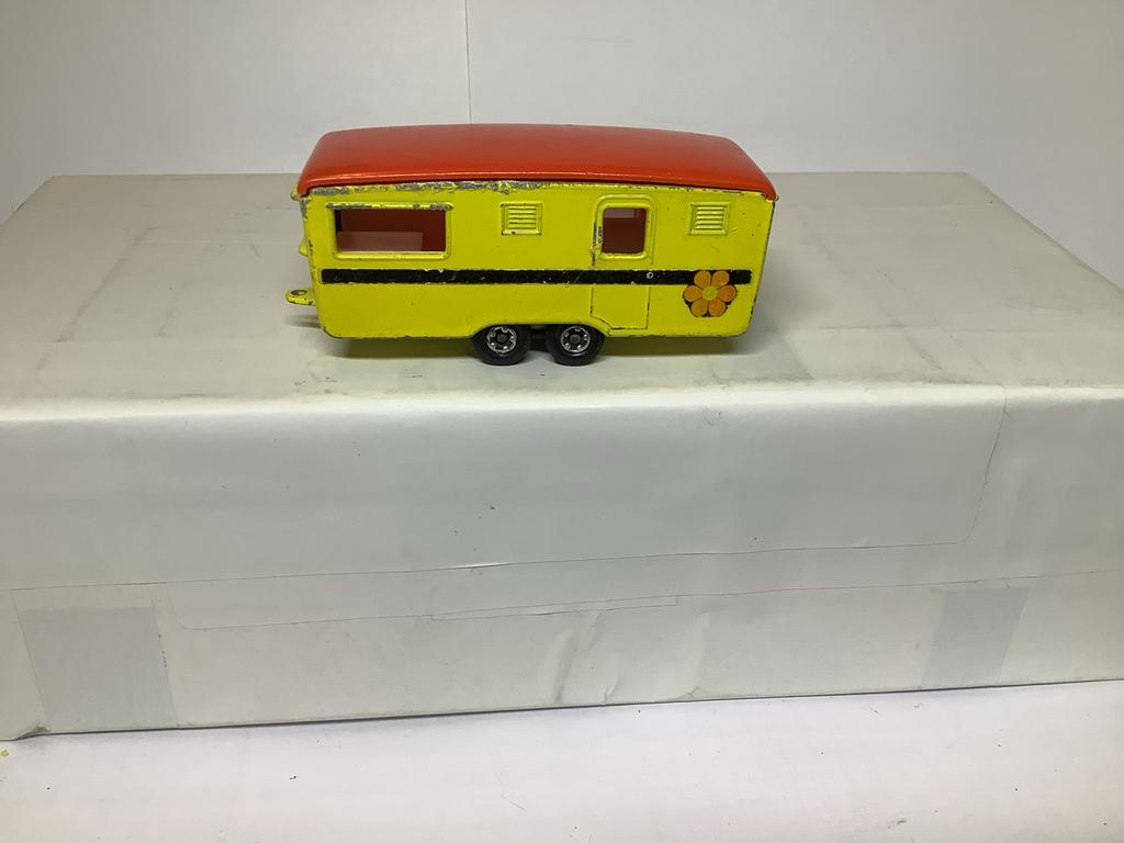 Vintage Matchbox Caravan - Geel met Oranje Dak, Ophalen of Verzenden, Zo goed als nieuw, Overige typen, Matchbox