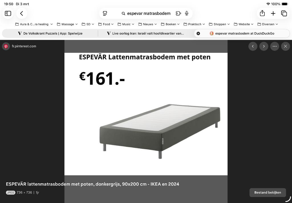 Eenpersoonsbed Ikea Espevår, Ophalen, 90 cm, Eenpersoons, Zo goed als nieuw