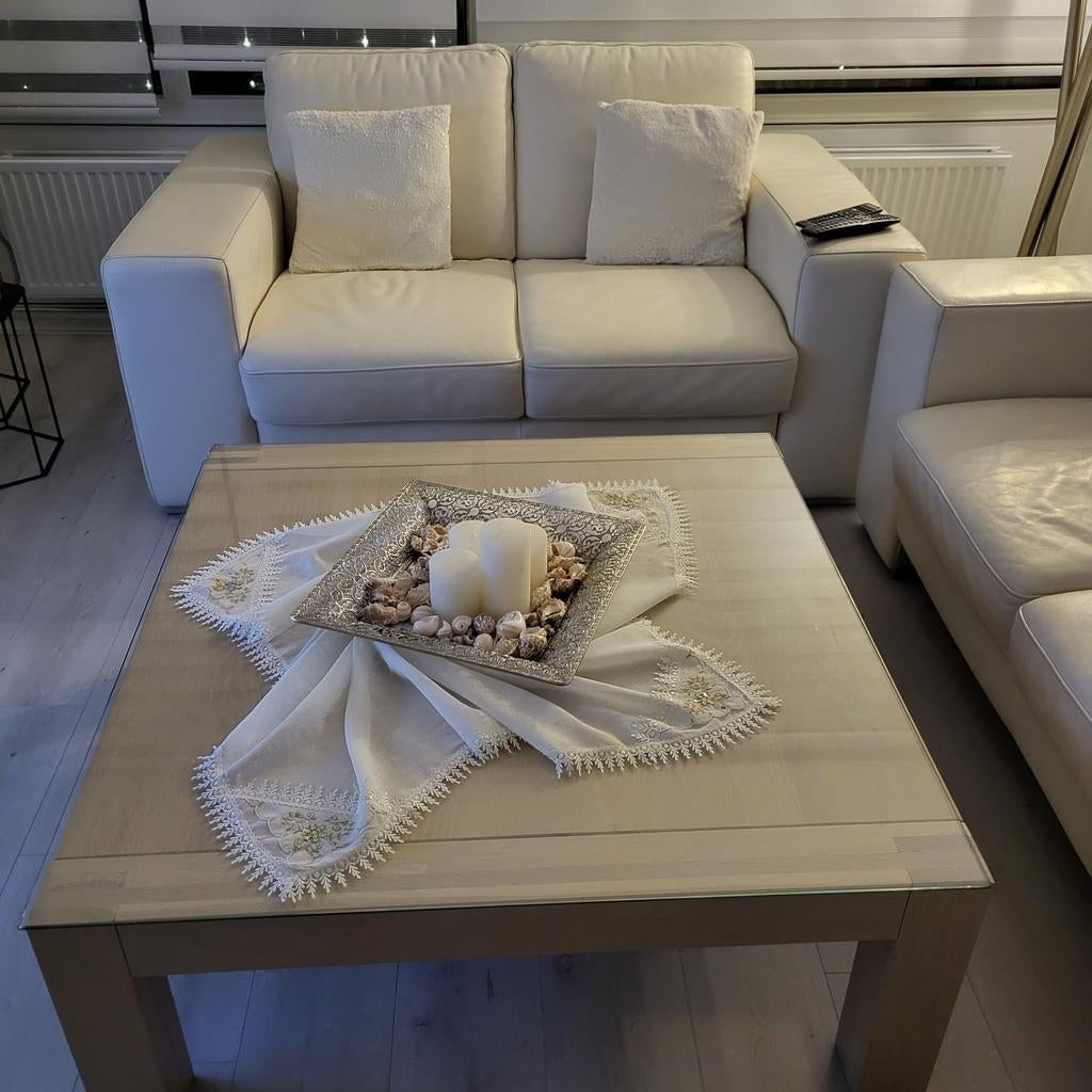 Bankstel 3+2 zits leer, Huis en Inrichting, Banken | Complete zithoeken, Ophalen of Verzenden, Gebruikt, Leer