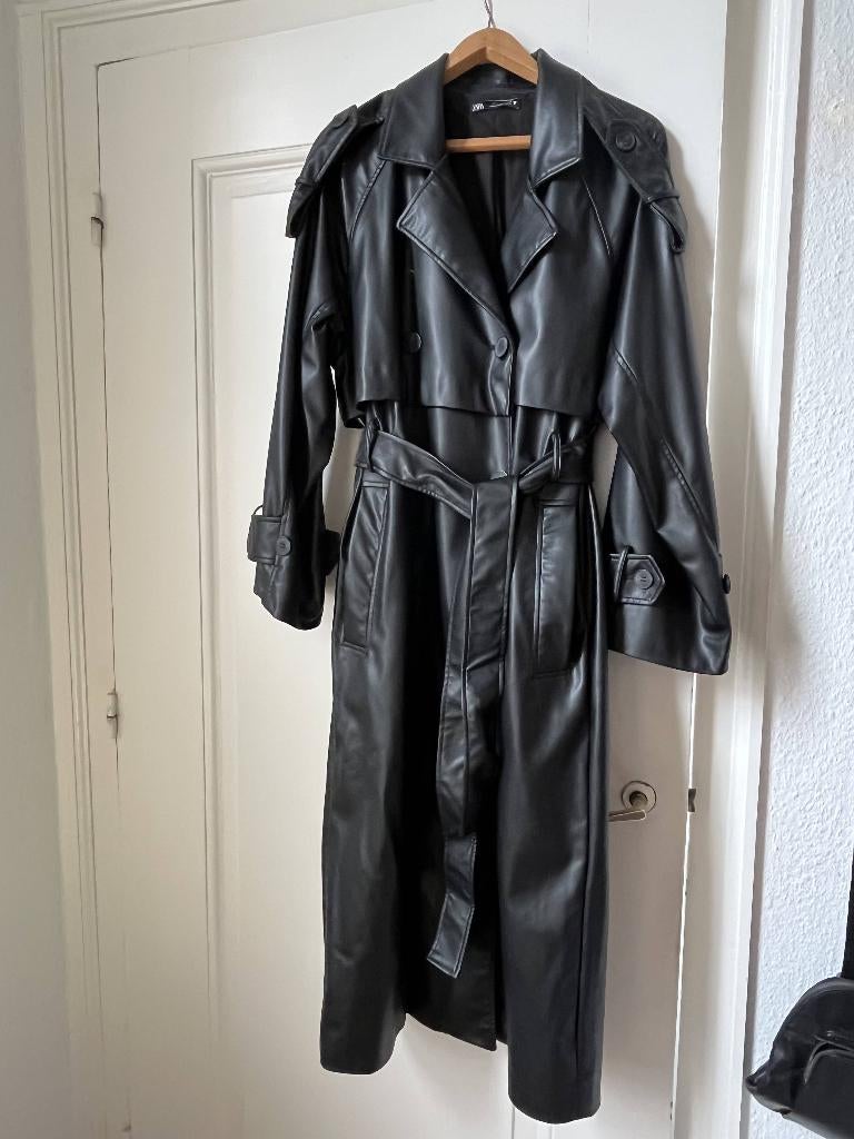 Faux leer trench coat, Maat 42/44 (L), Ophalen of Verzenden, Zo goed als nieuw, Zara