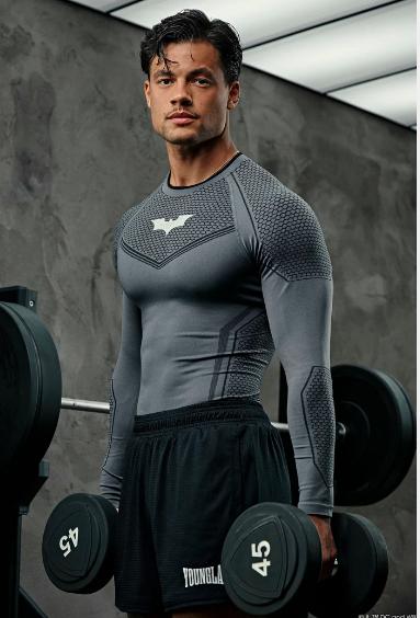 YOUNGLA Batman compression longsleeve, dark grey size L, Ophalen of Verzenden, Nieuw, Youngla