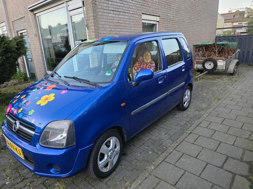 Opel Agila 1.2 16V Twinport 2004 Blauw nieuwe APK, Auto's, Opel, Voorwielaandrijving, Stof, 40 €/maand, 4 cilinders
