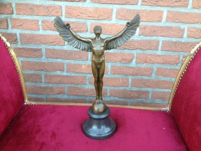 bronzen topbeeld: ICARUS, Ophalen of Verzenden, Brons