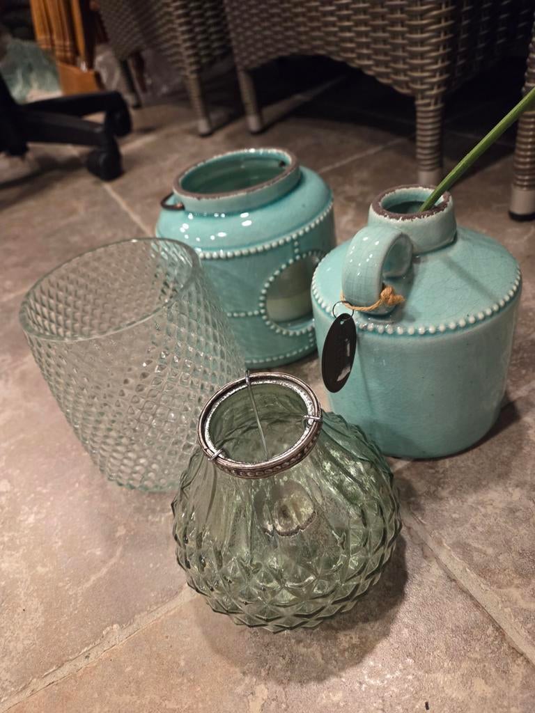 Riverdale potten en windlichten, Gebruikt, Blauw, Aardewerk of Porselein, Ophalen of Verzenden