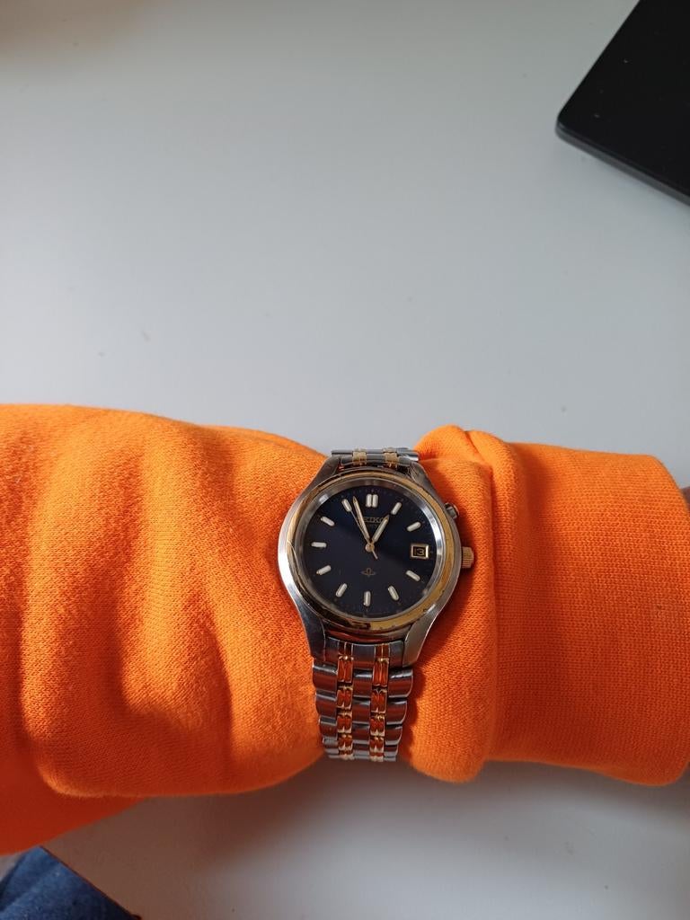 Seiko Kinetic horloge uit de jaren '90, Sieraden, Tassen en Uiterlijk, Horloges | Heren, Verzenden, Gebruikt, Staal, Seiko