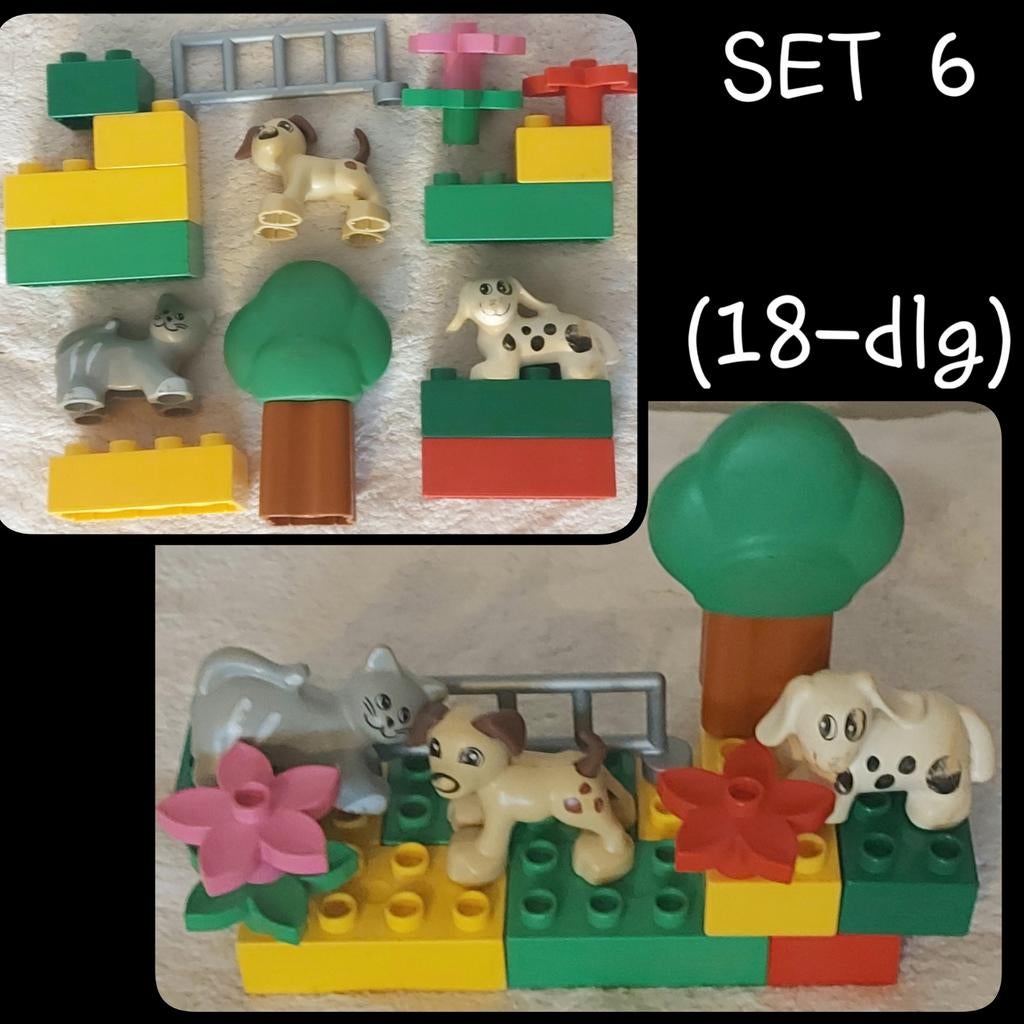 【★★★✩✩】set.6【LEGO DUPLO】18-dlg》2× hond, kat, boom, hekje..., Ophalen of Verzenden, Gebruikt, Losse stenen, Duplo