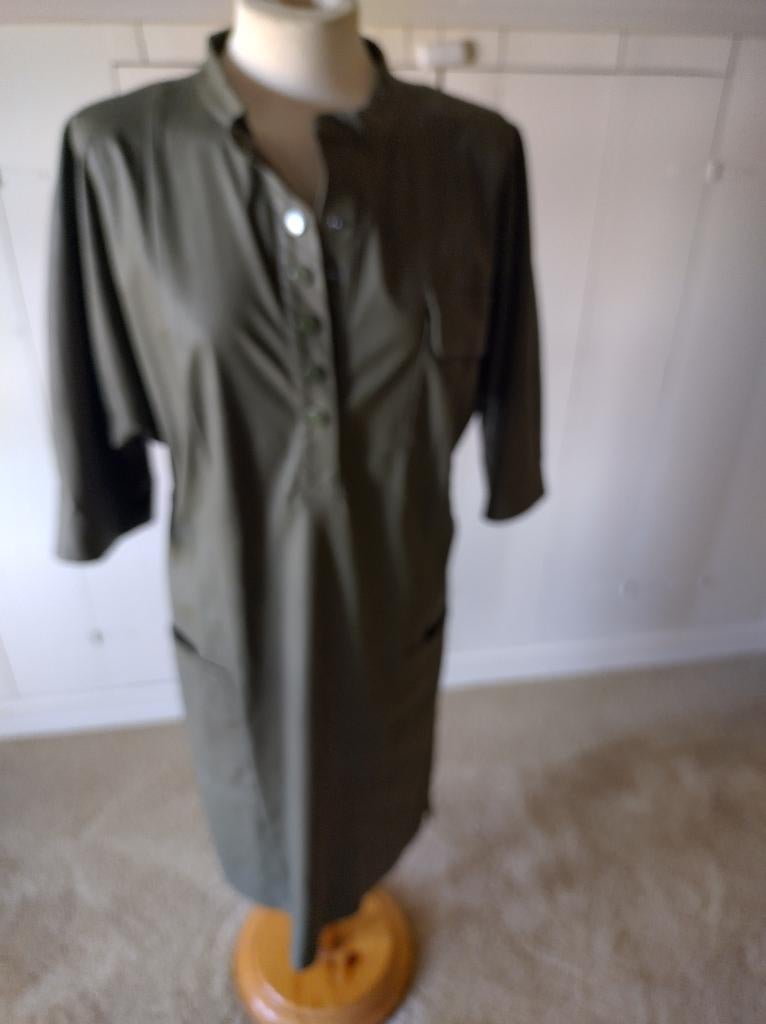 Jane lushka jurk groen S pu leer, Ophalen of Verzenden, Zo goed als nieuw, Jane Lushka, Knielengte