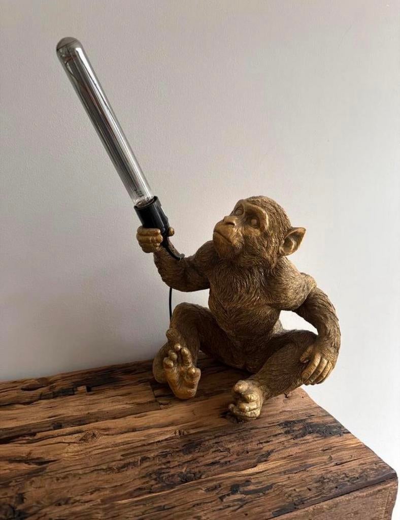 Unieke Gouden Apen Lamp - Blikvanger in elk interieur, Ophalen, Minder dan 30 watt, Overige typen, Nieuw