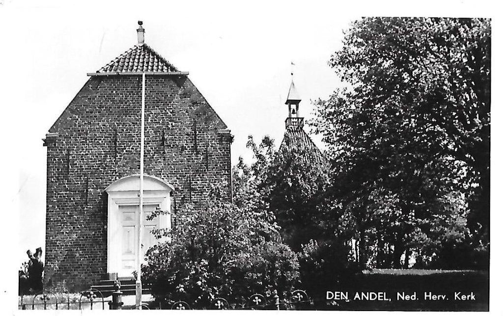 Den andel ned herv kerk oude gelopen ansichtkaart ( 5069 ), Verzamelen, Ophalen of Verzenden, 1960 tot 1980, Gelopen