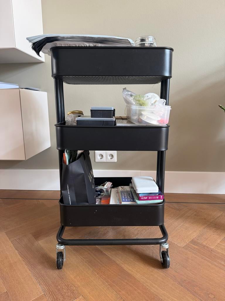 IKEA RÅSKOG Opbergkar Zwart - Handig en Mobiel, Ophalen of Verzenden, Zo goed als nieuw