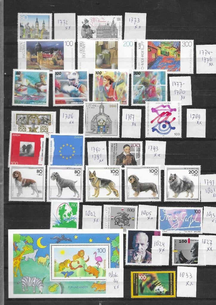 Bundespost 1995 postfris, Postzegels en Munten, Verzenden, BRD, Postfris