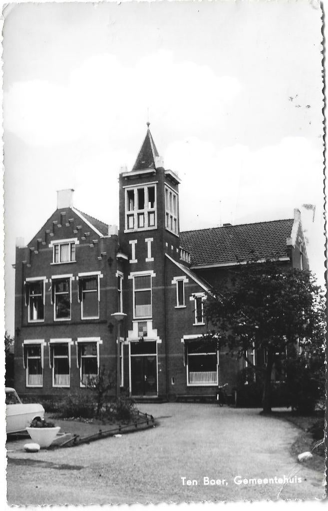 Ten Boer;  Gemeentehuis, Verzenden, 1960 tot 1980, Gelopen, Groningen