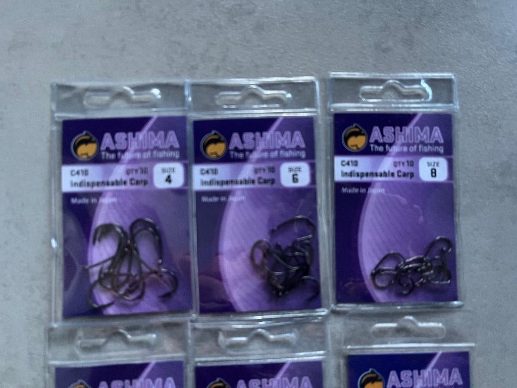 adv 220 / NIEUW serie 6 pakjes karperhaken ASHIMA C410, Ophalen of Verzenden, Nieuw, Haak