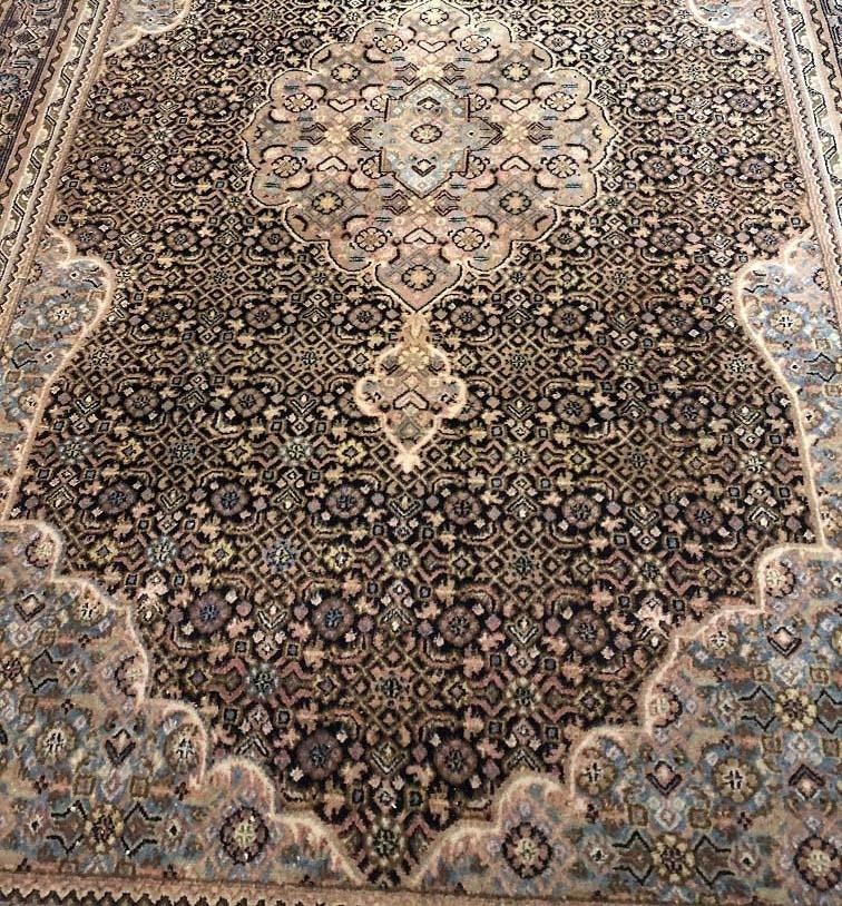 Perzisch tapijt handgeknoopt Bidjar Herati oosters, Gebruikt, 200 cm of meer, Ophalen of Verzenden, 200 cm of meer