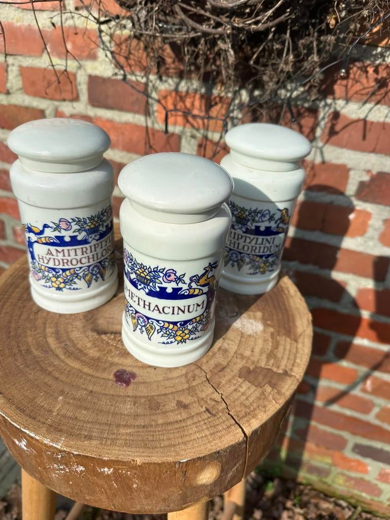 Goedewaagen 3 vintage apothekerspotten, Ophalen of Verzenden