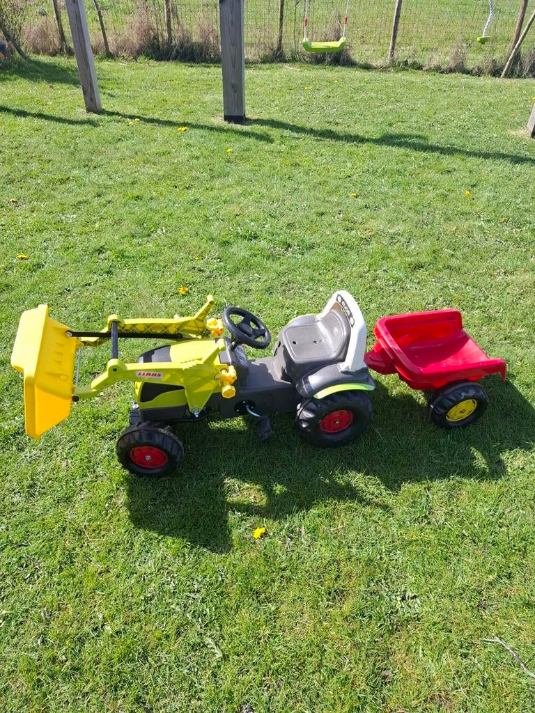 Rolly Toys Claas tractor met voorlader en aanhanger, Ophalen of Verzenden, Gebruikt, Trapvoertuig