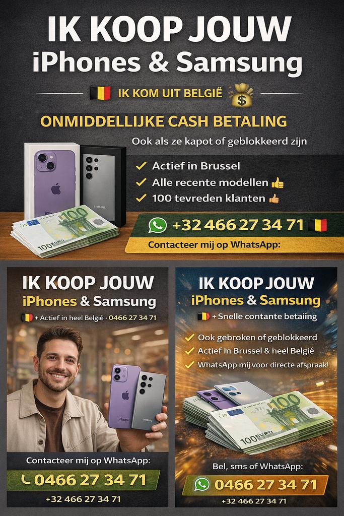 ✅ Gezocht: Nieuw gesealde iPhones 16/17 Samsung S25/S26 ✅, Telecommunicatie, Mobiele telefoons | Apple iPhone, Ophalen, Nieuw