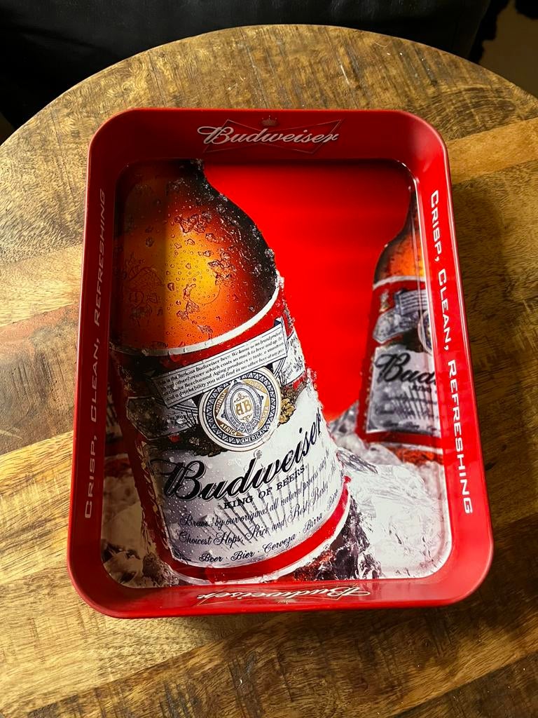 Budweiser dienblad, Verzamelen, Verzenden, Zo goed als nieuw, Gebruiksvoorwerp