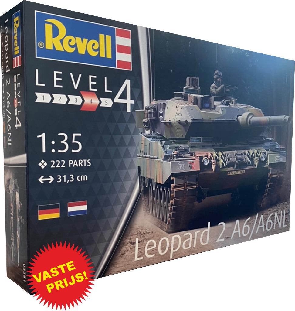 Leopard 2 A6/A6NL (Revell 03281) 1/35, Tank, Nieuw, Ophalen of Verzenden, 1:32 tot 1:50