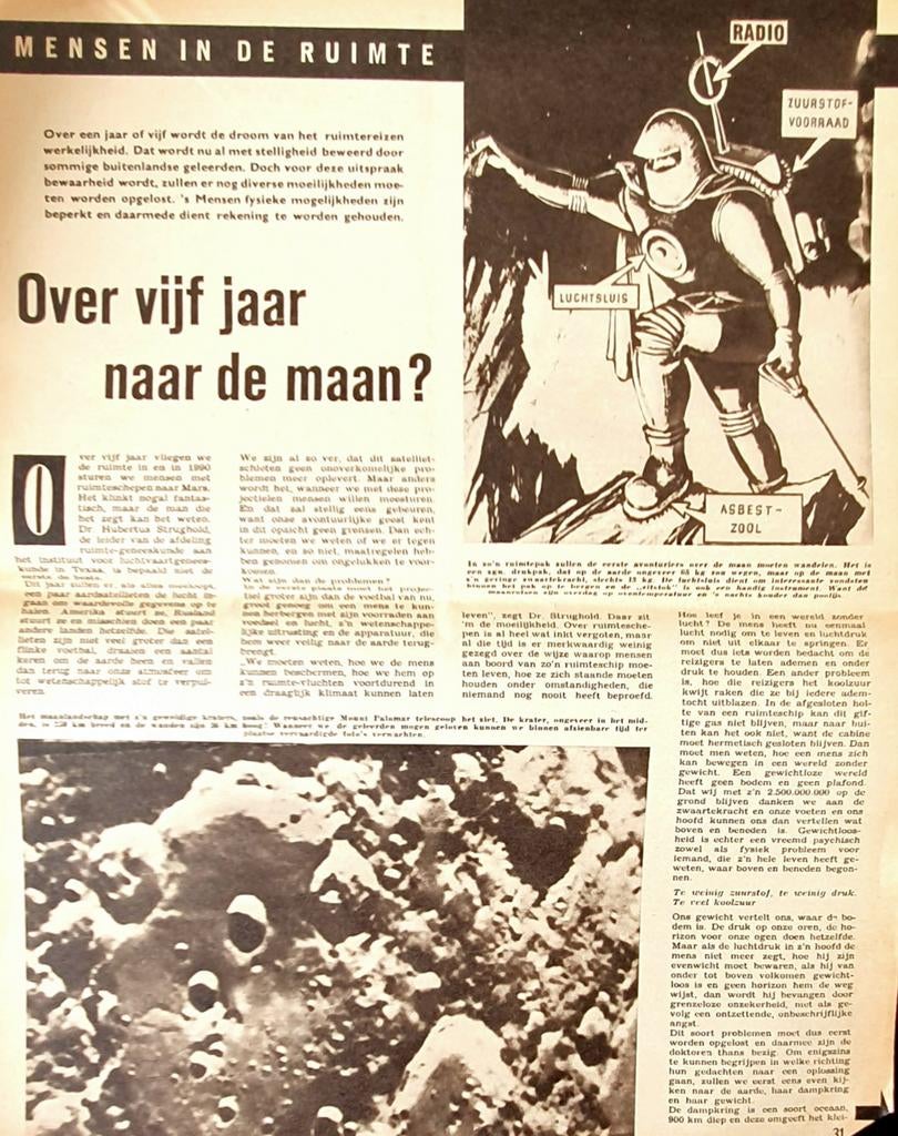 Vintage Kranten en Tijdschriften over Ruimtevaart, Ophalen, 1960 tot 1980, Nederland, Krant