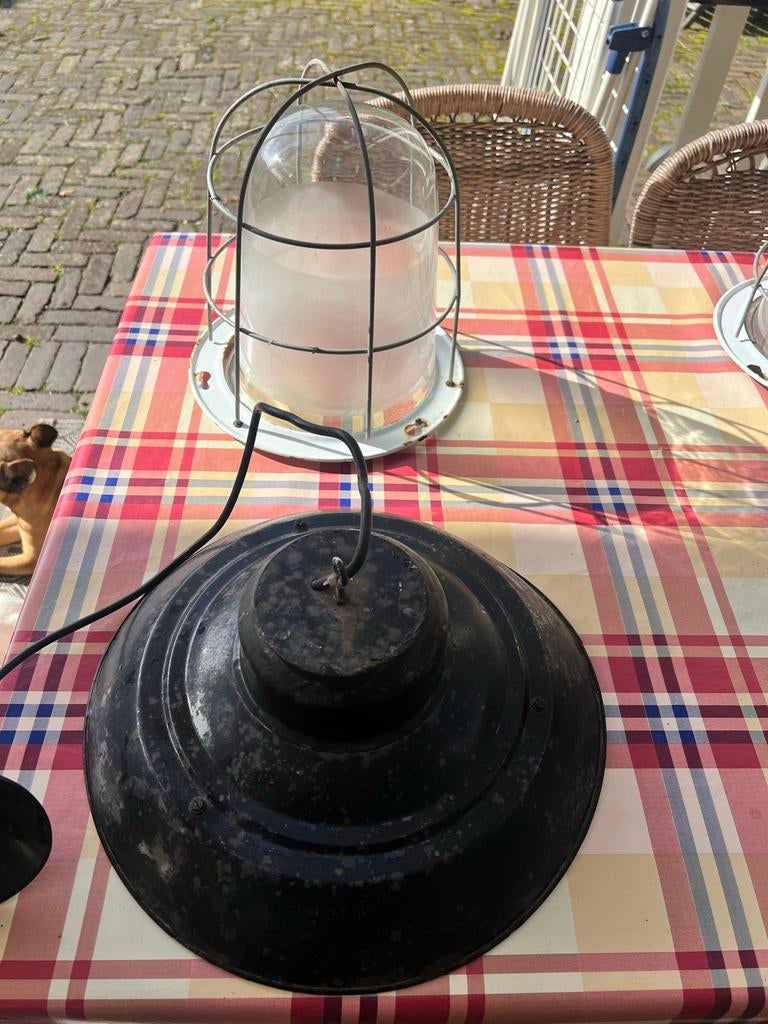 Twee industriële stormlampen kooilamp veranda lampen, Ophalen
