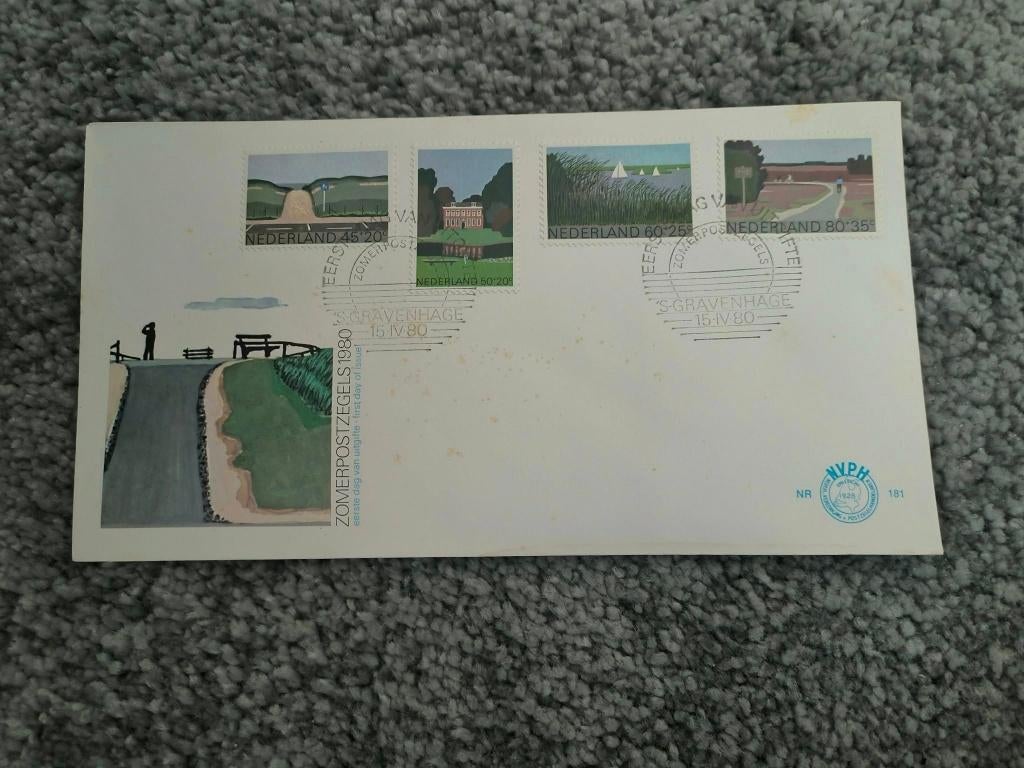 Fdc Zomerzegels 1980, Postzegels en Munten, Ophalen of Verzenden, Onbeschreven, Nederland