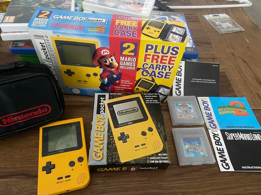 Zeldzame Game Boy Pocket Super Mario Land 1 & 2 nintendo, Spelcomputers en Games, Gebruikt, 1 speler, Ophalen of Verzenden, Vanaf 3 jaar