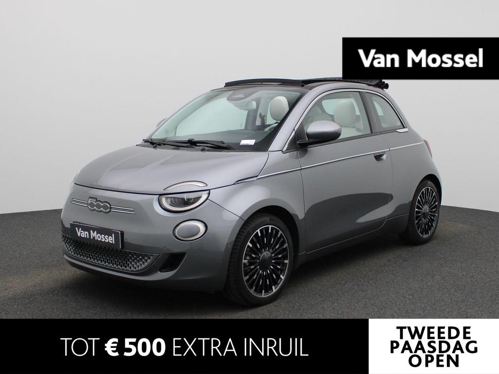 Fiat 500C 500e 42 kWh La Prima | Achteruitrijcamera | Adapti, Stof, Gebruikt, 118 pk, Cabriolet