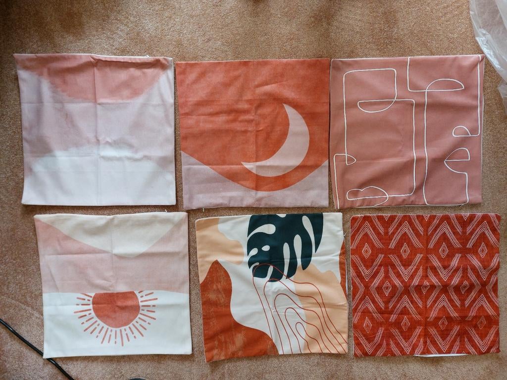 Set van 6 nieuwe Boheemse Kussenhoesjes - Diverse Patronen, Ophalen of Verzenden, Nieuw, Overige kleuren, Vierkant