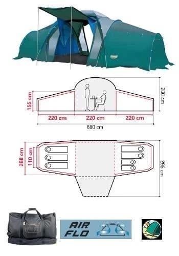 Coleman Trispace 8-persoons tent, Caravans en Kamperen, Tenten, Ophalen