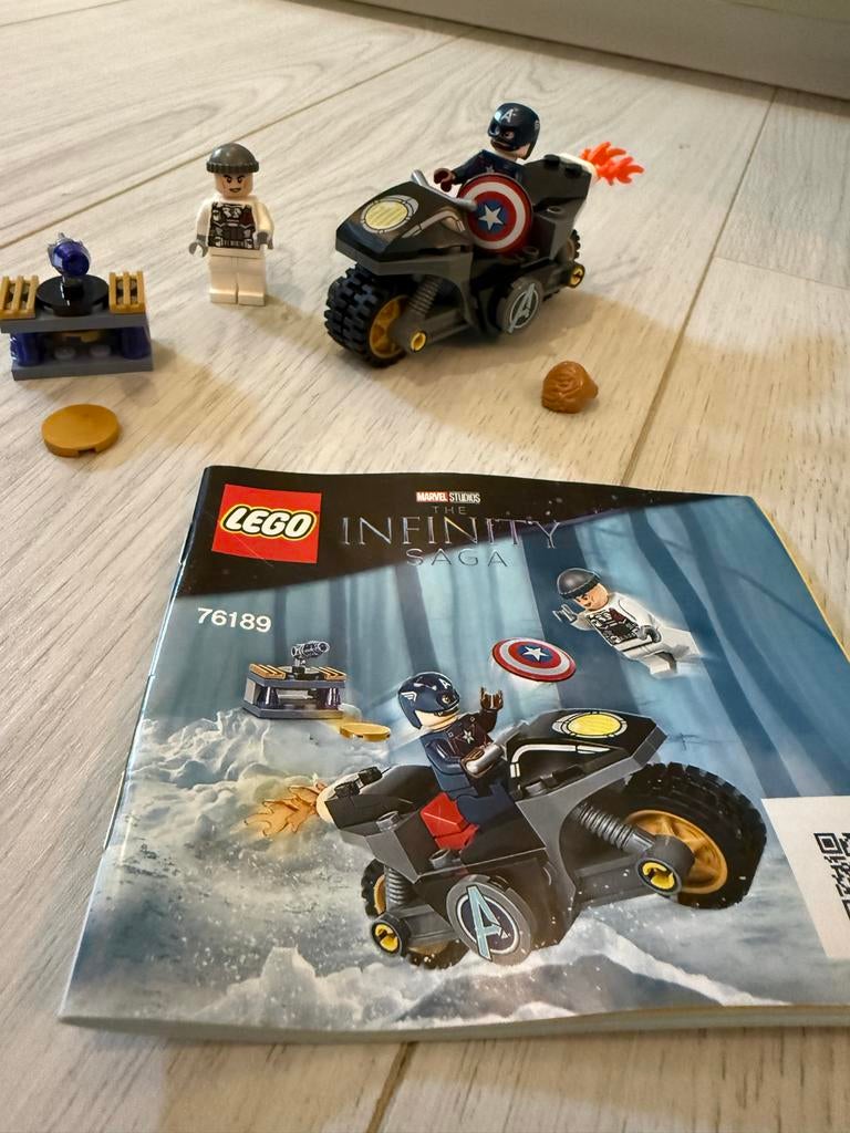Lego Marvel Captain America Motorfiets 76189, Kinderen en Baby's, Speelgoed | Duplo en Lego, Zo goed als nieuw, Lego, Complete set