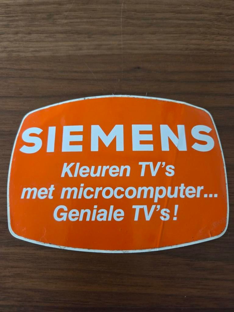 6189 Vintage Siemens Kleuren TV's met Microcomputer Sticker, Ophalen of Verzenden, Gebruikt