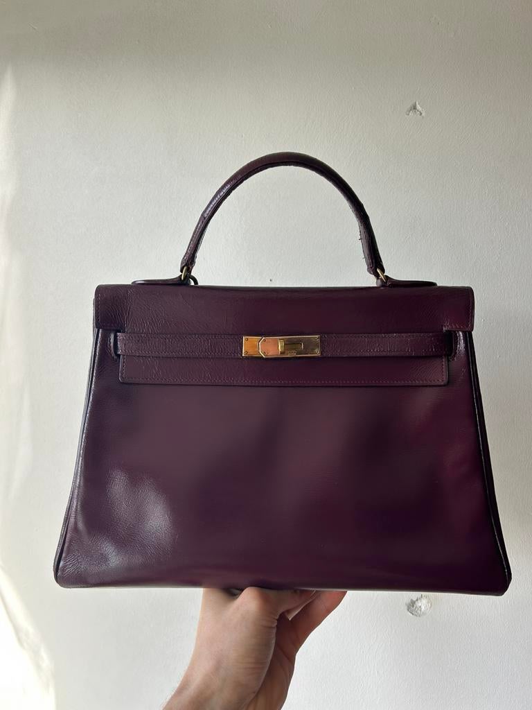 Vintage Hermes Kelly size 32, Sieraden, Tassen en Uiterlijk, Tassen | Damestassen, Ophalen of Verzenden, Zo goed als nieuw, Rood
