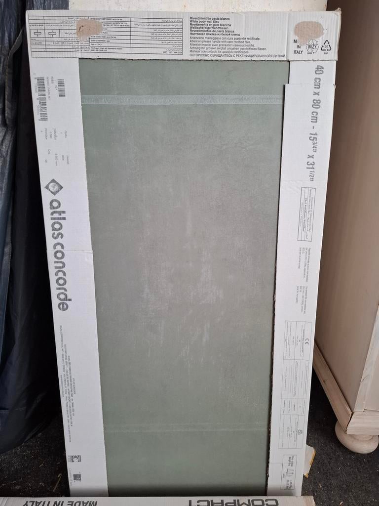 Groene wandtegels 40 x 80; 3,8 m2, Doe-het-zelf en Verbouw, Kozijnen en Schuifpuien, Raamkozijn, Nieuw, Hout, Ophalen