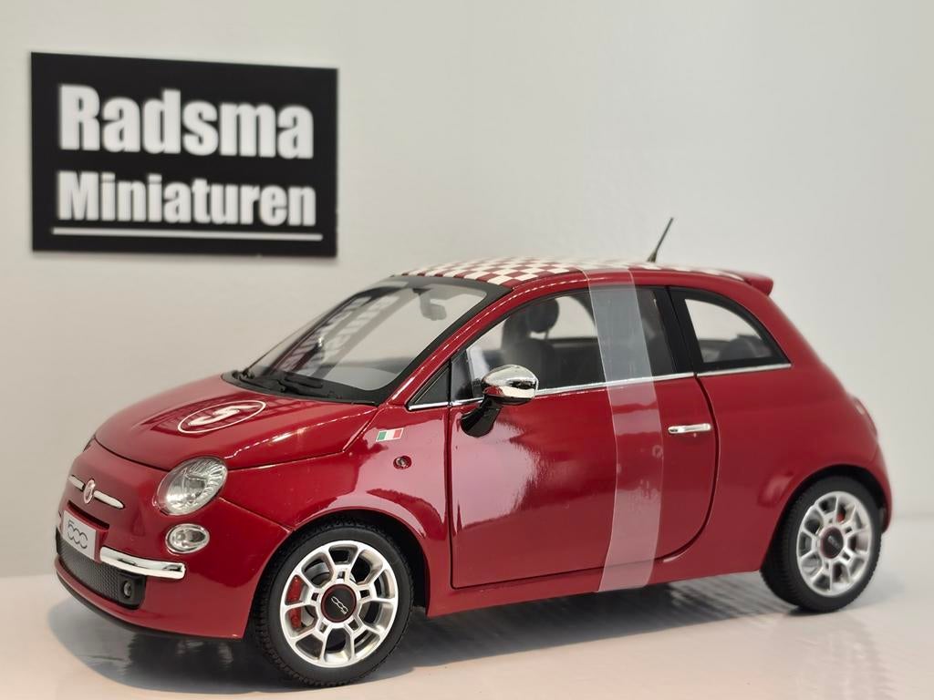 Fiat 500 Sport - Rood - 1:43 Norev, Hobby en Vrije tijd, Modelauto's | 1:18, Auto, Norev, Ophalen of Verzenden, Zo goed als nieuw