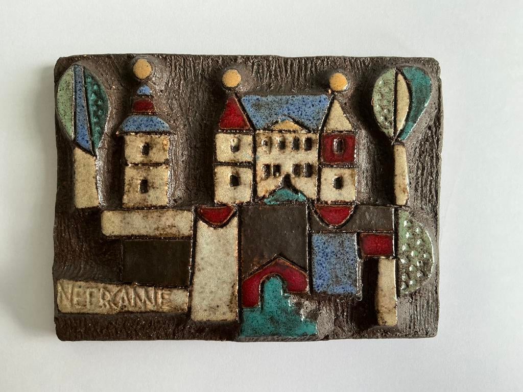 Keramiek paneeltje Neercanne Frans Tuinstra wanddecoratie, Ophalen of Verzenden