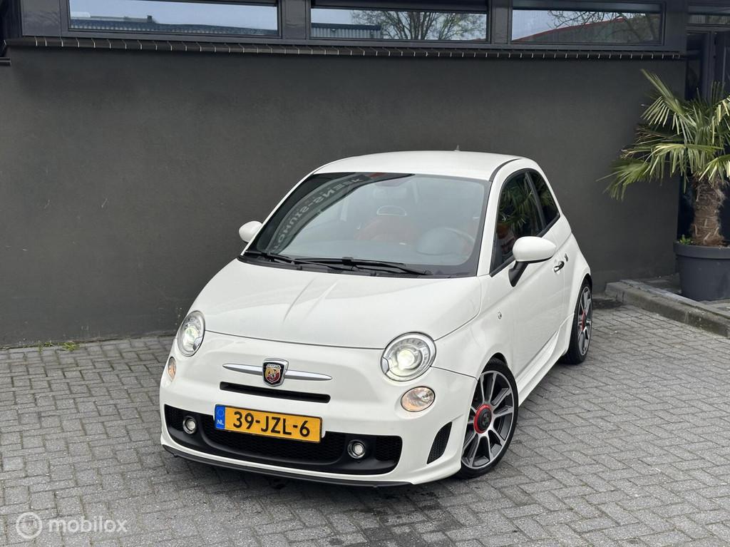 🔥Fiat 500 1.4-16V Abarth 200PK | Leder | Climate |NL auto, Voorwielaandrijving, Euro 5, 4 cilinders, Wit
