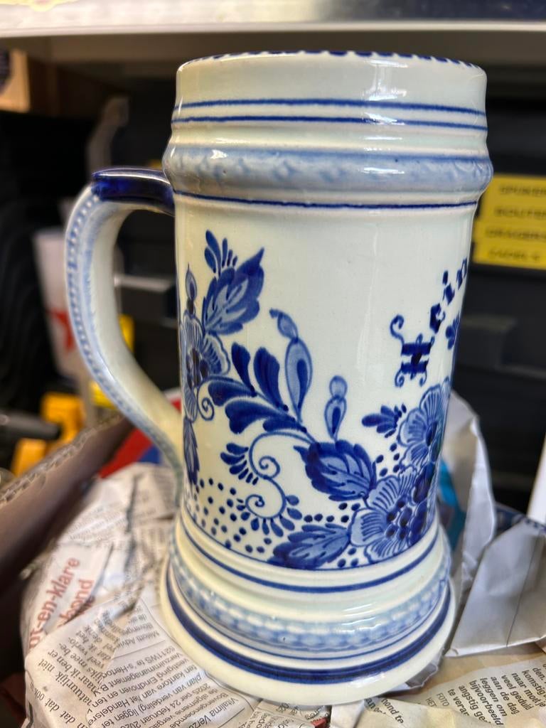 Oude bijzondere Heineken pul delfts blauw, Ophalen