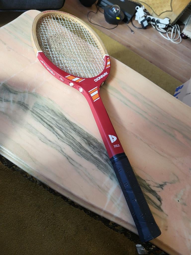 Vintage wooden Donnay Court One tennisracket, Overige merken, Ophalen of Verzenden, Zo goed als nieuw, Racket