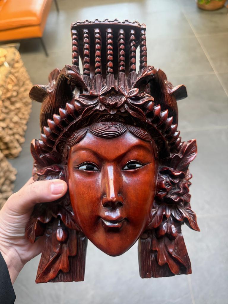 Chinees aziatisch masker rosewood massief zwaar handwerk, Ophalen of Verzenden