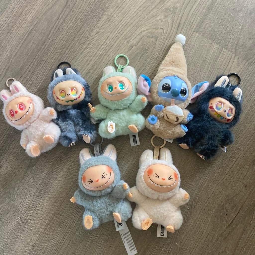 Labubu poppetjes (Lafufu) - 7 stuks Zgan, Ophalen of Verzenden, Zo goed als nieuw, Stoffen beer, Overige merken